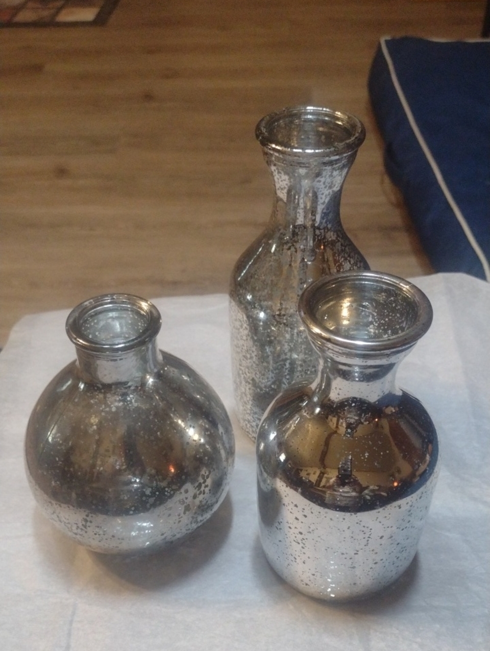 Mercury Glass Decorative Vases - Silver (Set of 3)